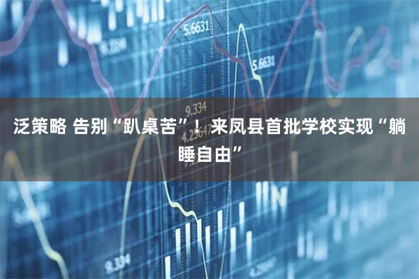 泛策略 告别“趴桌苦”！来凤县首批学校实现“躺睡自由”