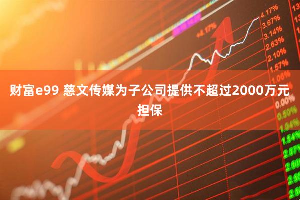 财富e99 慈文传媒为子公司提供不超过2000万元担保